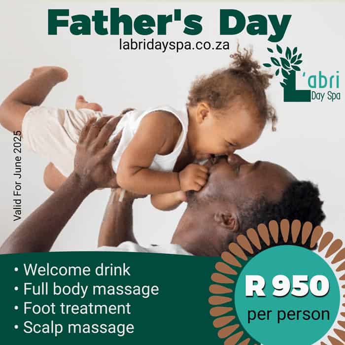Fathers day spa special 2025 L'abri day spa